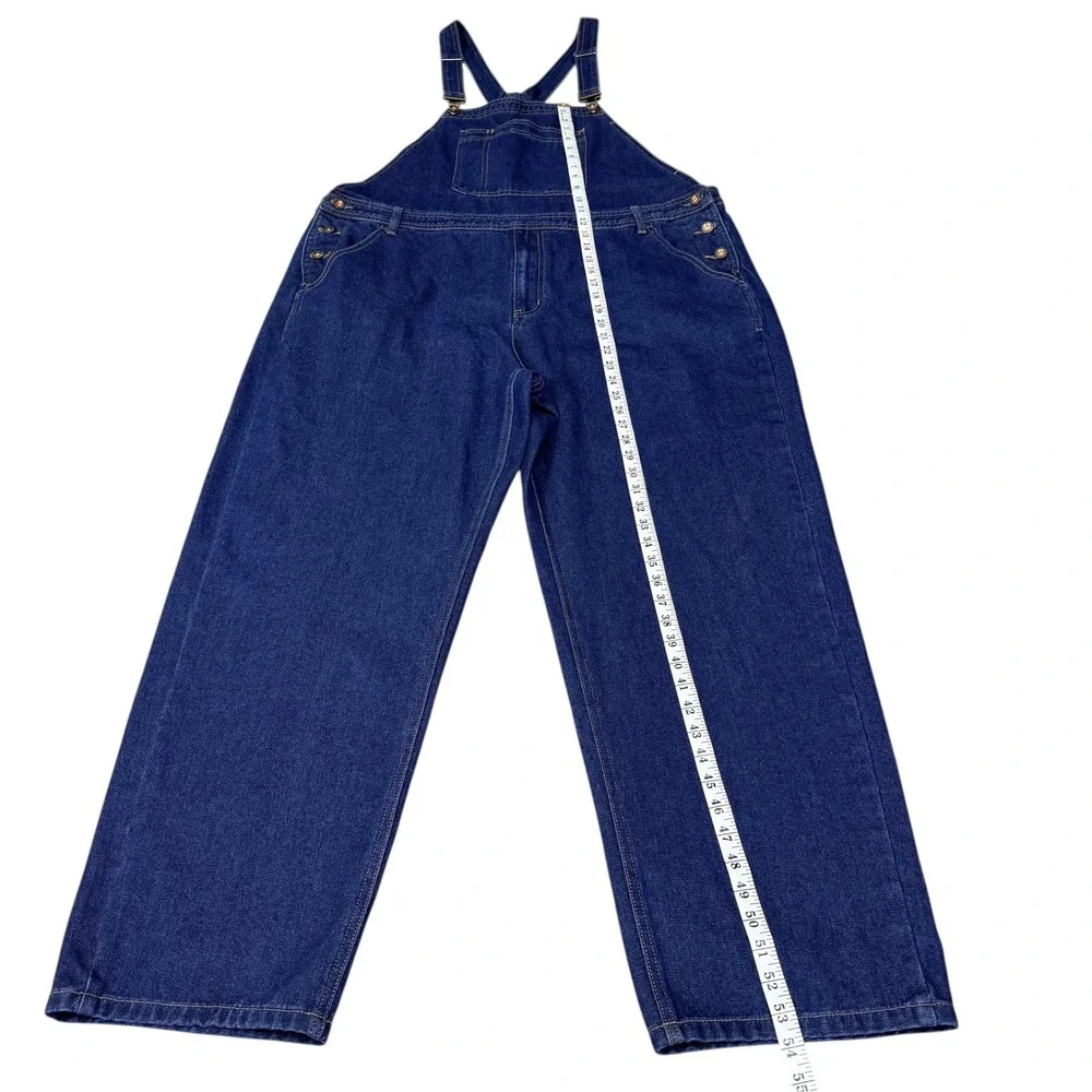 RUNCATI Dark‎ Wash Denim Bib Overalls Baggy Relaxed Fit Carpenter Work Mens XXL